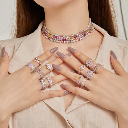 [Goodv] Bague de banquet élégante et colorée en forme de goutte d'eau