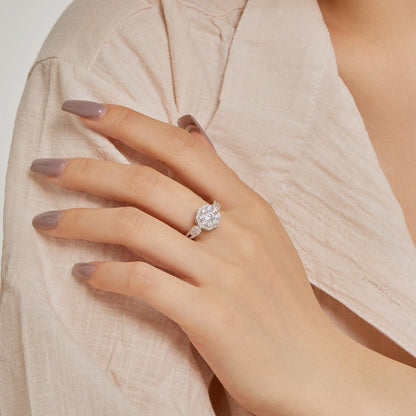 [Goodv] Bague de mariage délicate et colorée en forme de fleur coupée ronde