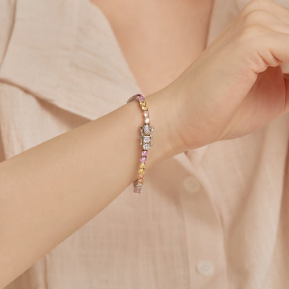 [Goodv]Radiant Colorful Round Cut Tennis Bracelet