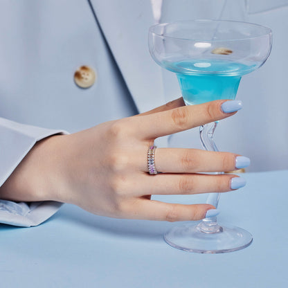 [Goodv]Bague cocktail ornée d'une émeraude éclatante