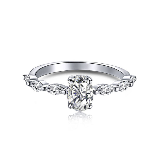 [Goodv]0.75 Carat Luxurious Vibrant Elongated Cushion Cut Daily Ring