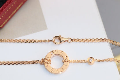 [BIJOUX]LOVE NECKLACE ADJUSTABLE ROSE GOLD 2 DIAMOND