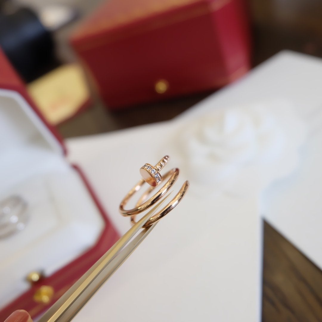 BAGUE JUSTE 1,8MM OR ROSE DOUBLE RANGÉE 