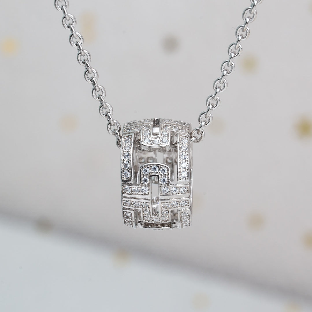 [BIJOUX]PARENTESI NECKLACE SILVER DIAMOND