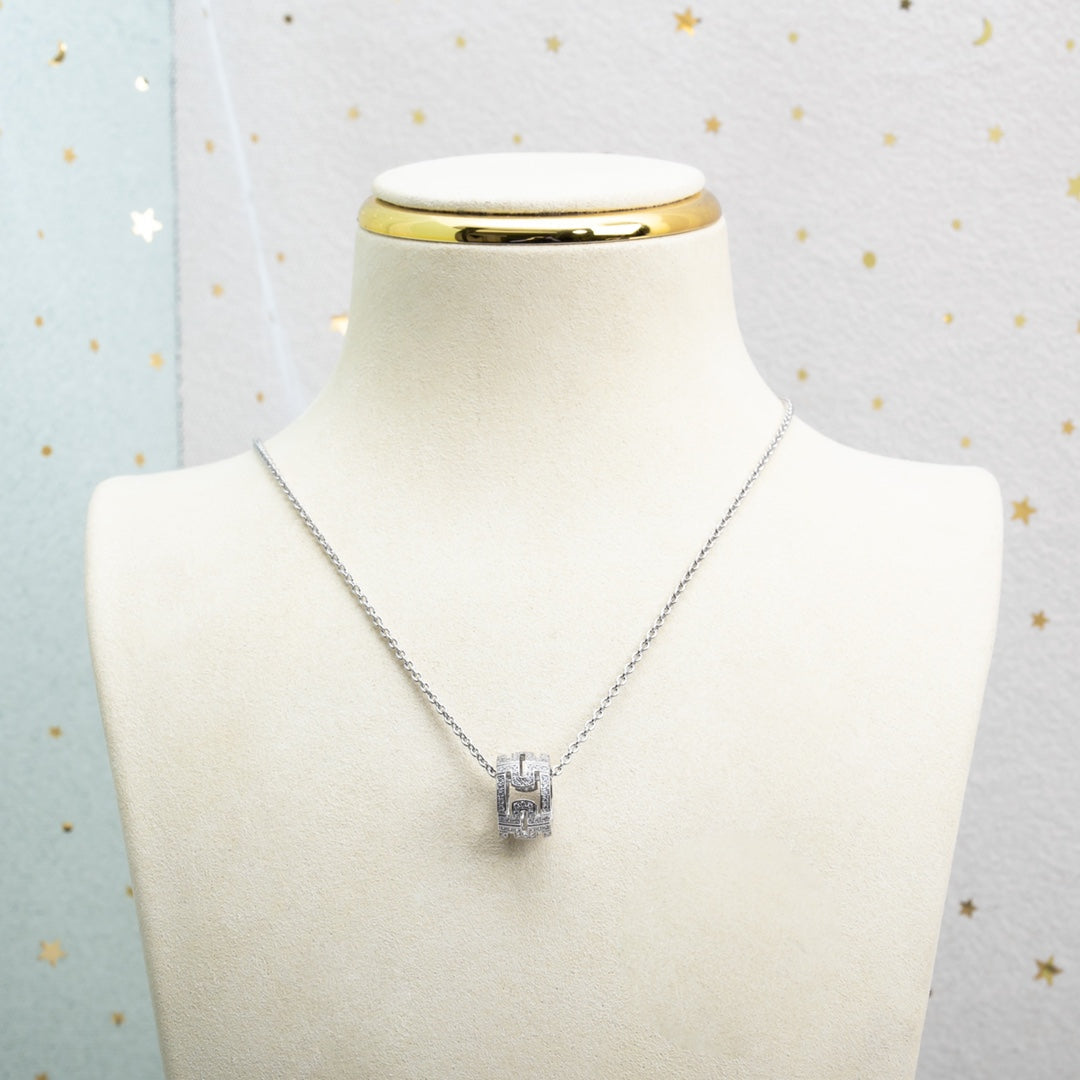 [BIJOUX]PARENTESI NECKLACE SILVER DIAMOND