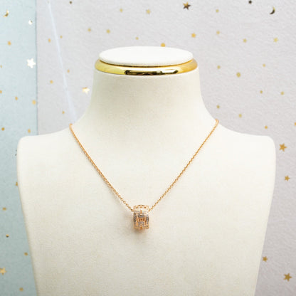 [BIJOUX]PARENTESI NECKLACE PINK GOLD DIAMOND