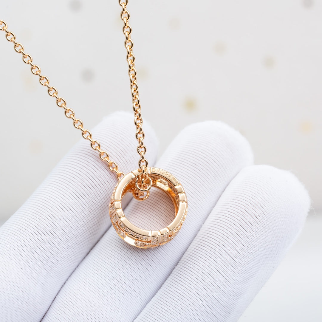 [BIJOUX]PARENTESI NECKLACE PINK GOLD DIAMOND