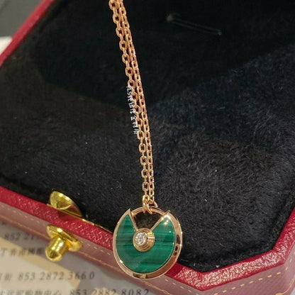 [BIJOUX]Collier AMULETTE OR ROSE MALACHITE