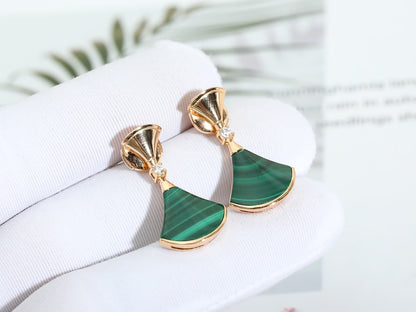 [BIJOUX]BOUCLES D'OREILLES RÊVE MALACHITE OR ROSE