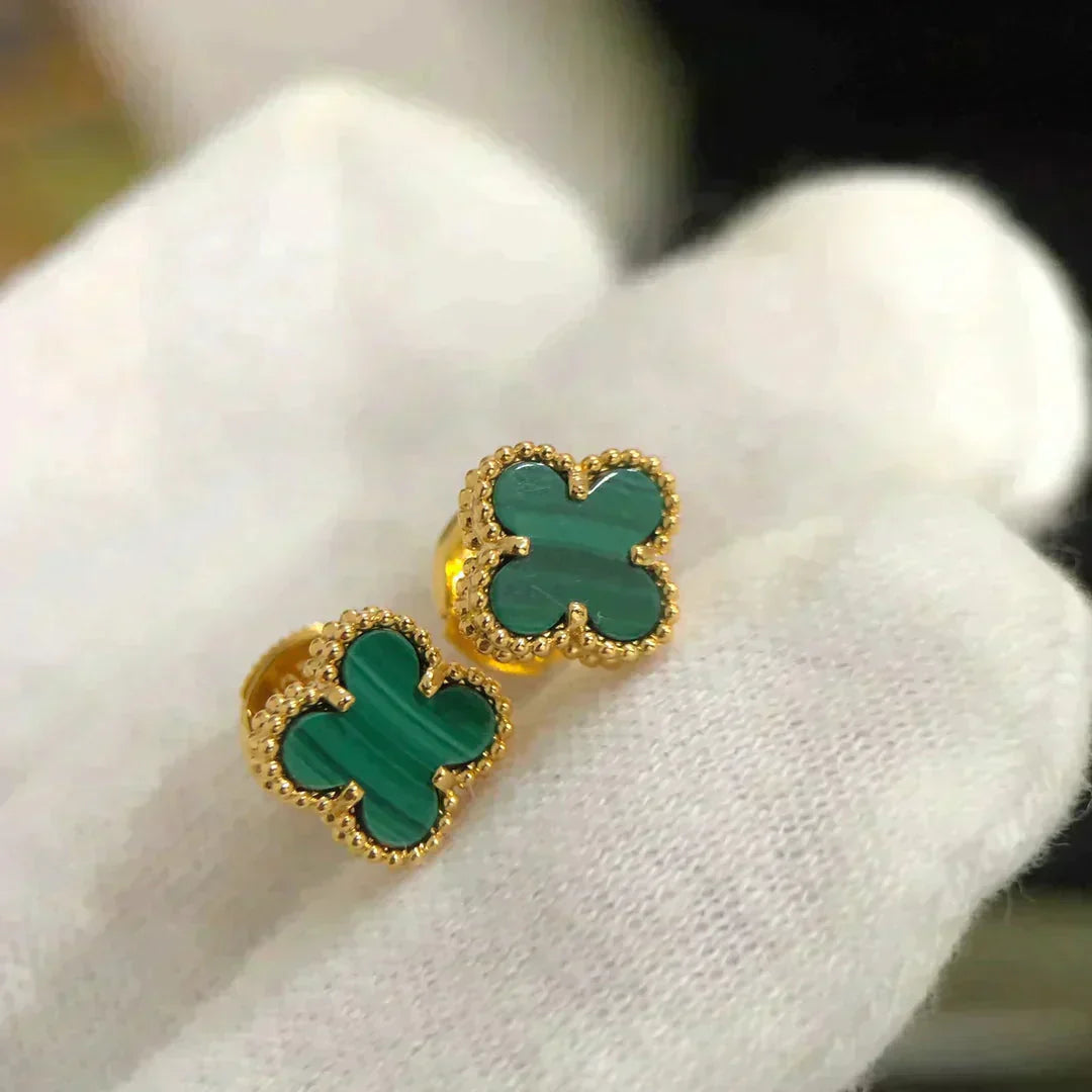 [BIJOUX]CLOVER MINI 9.5MM MALACHITE  EARRINGS