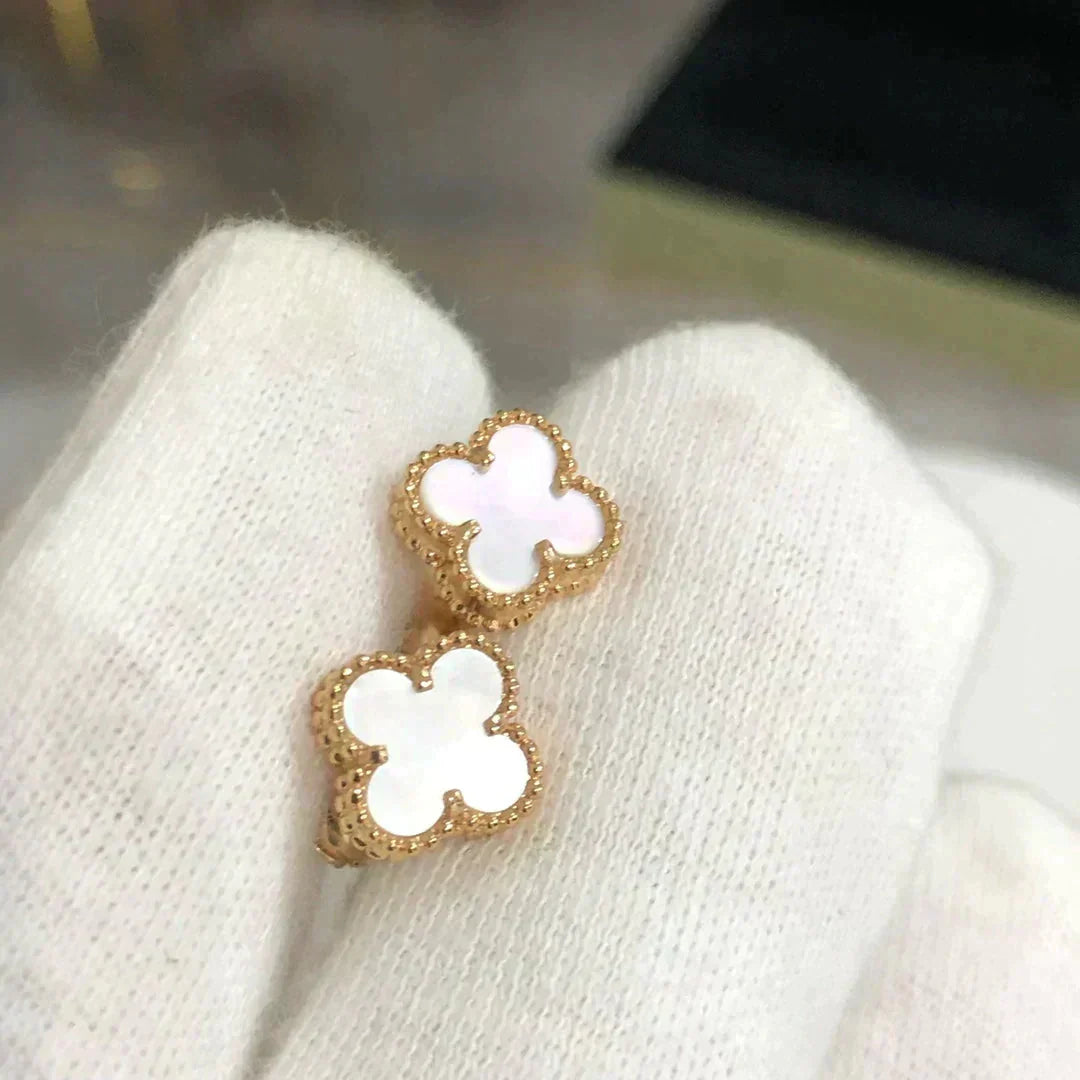 [BIJOUX]CLOVER MINI 9.5MM WHITE MOP EARRINGS