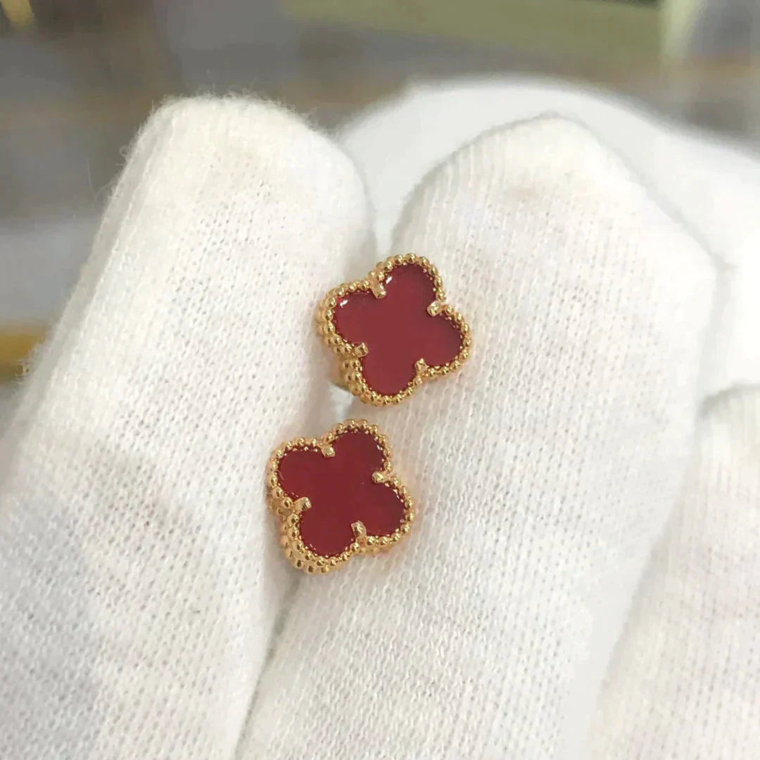 [BIJOUX]CLOVER MINI 9.5MM CARNELIAN EARRINGS