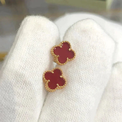 [BIJOUX]CLOVER MINI 9.5MM CARNELIAN EARRINGS