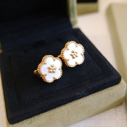 [BIJOUX]LUCKY PINK GOLD WHITE MOP EARRINGS