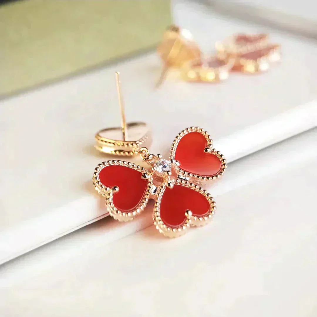 [BIJOUX]SWEET CLOVER CARNELIAN EARRINGS