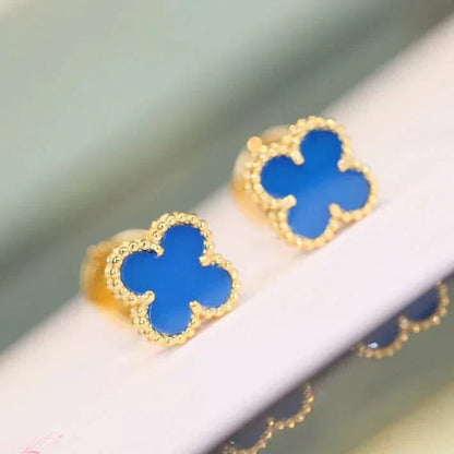 [BIJOUX]CLOVER MINI 9.5MM TURQUOISE EARRINGS