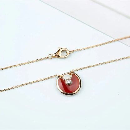 [BIJOUX] COLLIER AMULETTE OR CORNALINE ONYX