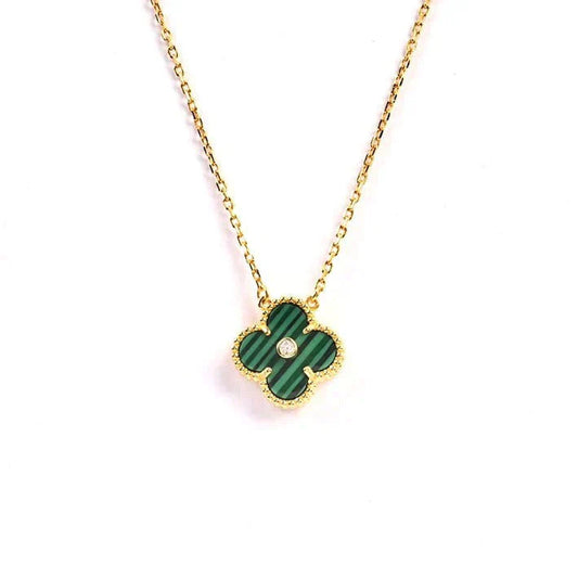 [BIJOUX]CLOVER 15MM DIAMOND TURQUOISE NECKLACE