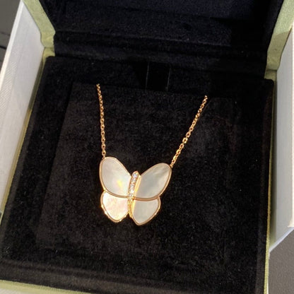 [BIJOUX]BUTTERFLY GOLD MOP DIAMOND NECKLACE