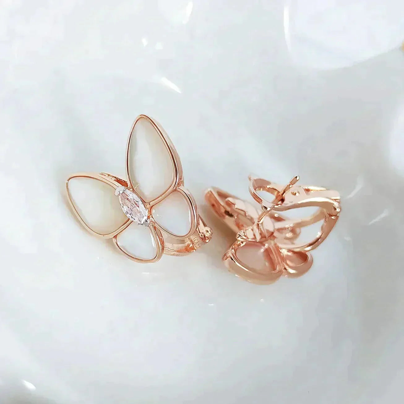 [BIJOUX]BUTTERFLY MOP DIAMOND EARRINGS