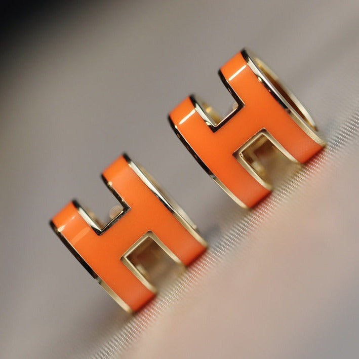 [BIJOUX]MINI POP H EARRINGS ORANGE