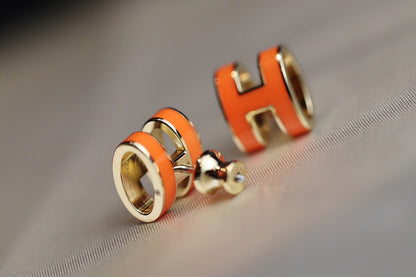 [BIJOUX]MINI POP H EARRINGS ORANGE