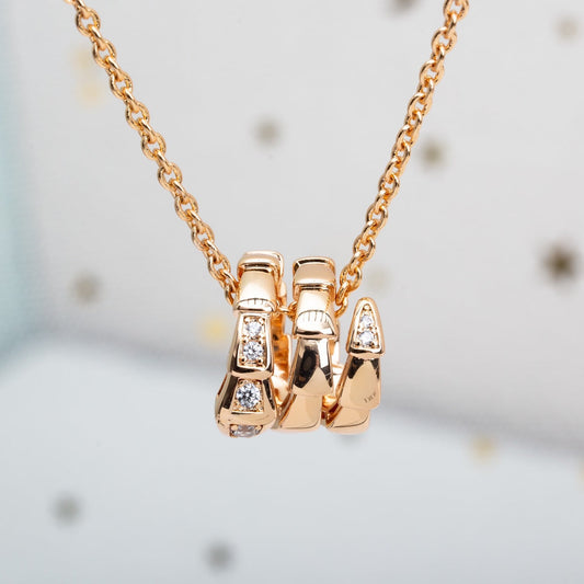 [BIJOUX]SERPENTI PINK GOLD NECKLACE DIAMOND