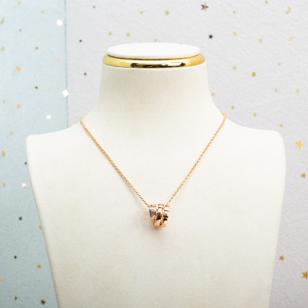 [BIJOUX]SERPENTI PINK GOLD NECKLACE DIAMOND