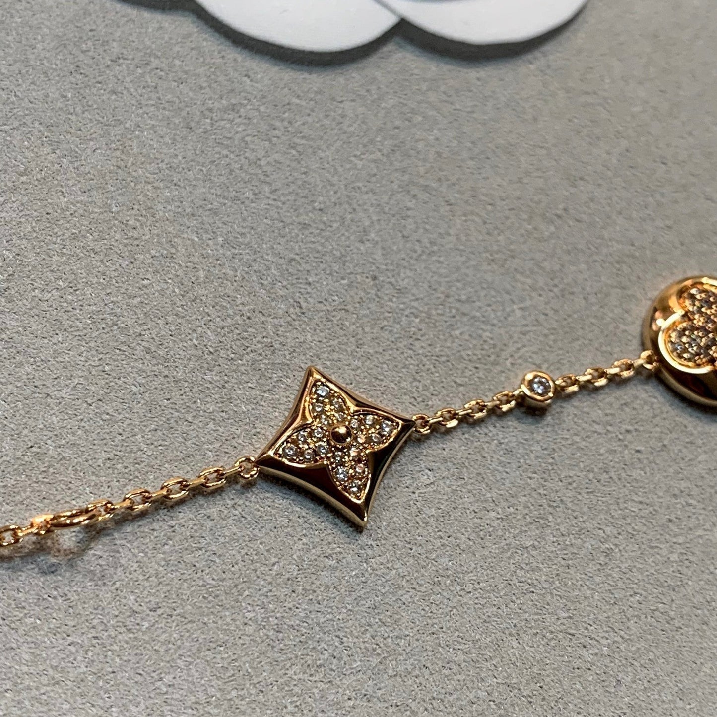 [BIJOUX]STAR AND SUN 4 MOTIFS GOLD DIAMONDS BRACELET