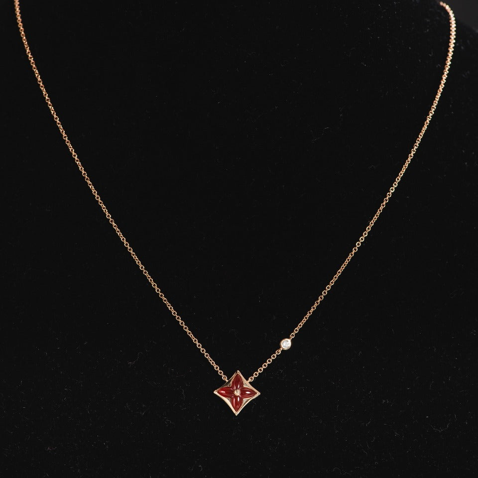 [BIJOUX] COLLIER ÉTOILE OR ROSE 1 DIAMANT