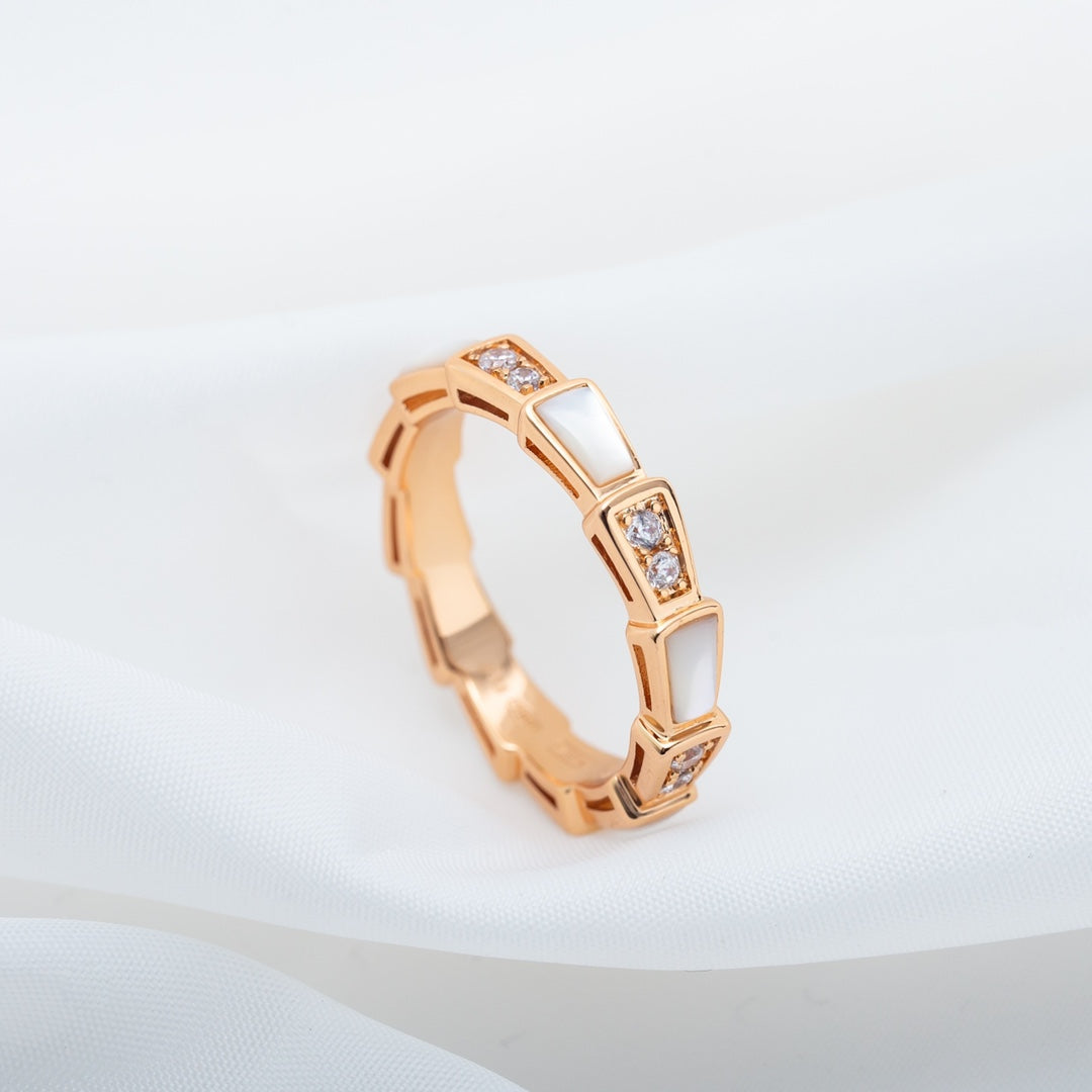 [BIJOUX]SERPENTI RING PINK GOLD DIAMOND MOP 3MM