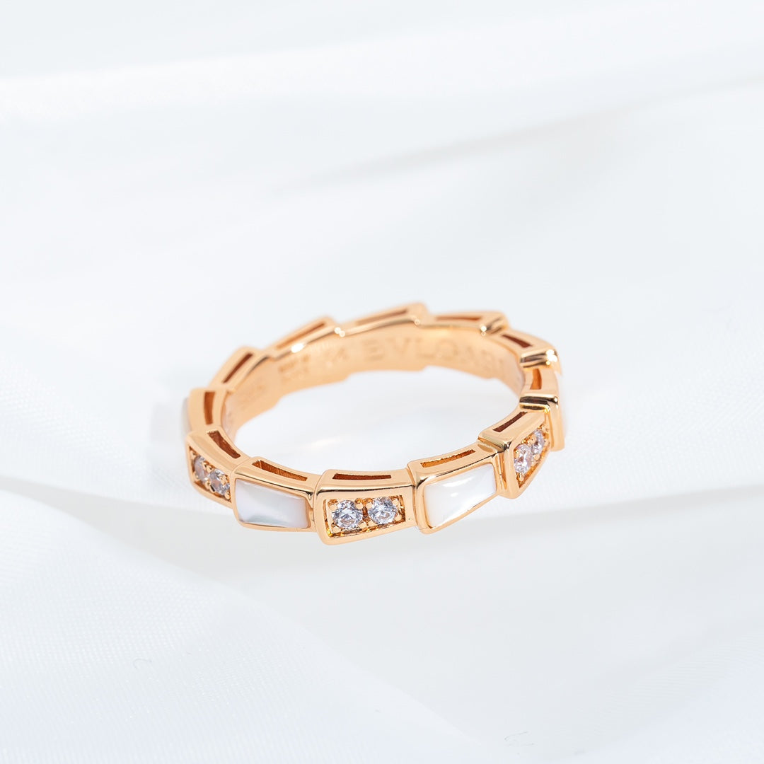 [BIJOUX]SERPENTI RING PINK GOLD DIAMOND MOP 3MM