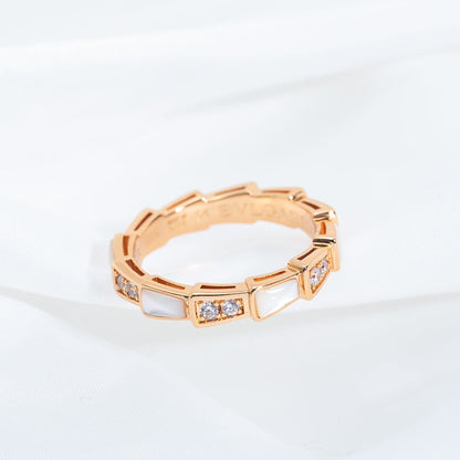 [BIJOUX]SERPENTI RING PINK GOLD DIAMOND MOP 3MM