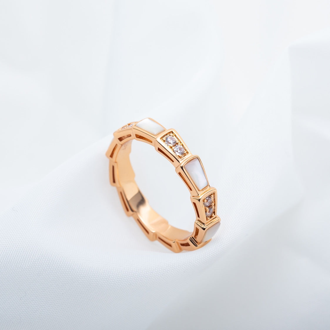 [BIJOUX]SERPENTI RING PINK GOLD DIAMOND MOP 3MM