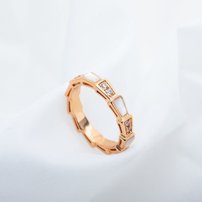 [BIJOUX]SERPENTI RING PINK GOLD DIAMOND MOP 3MM