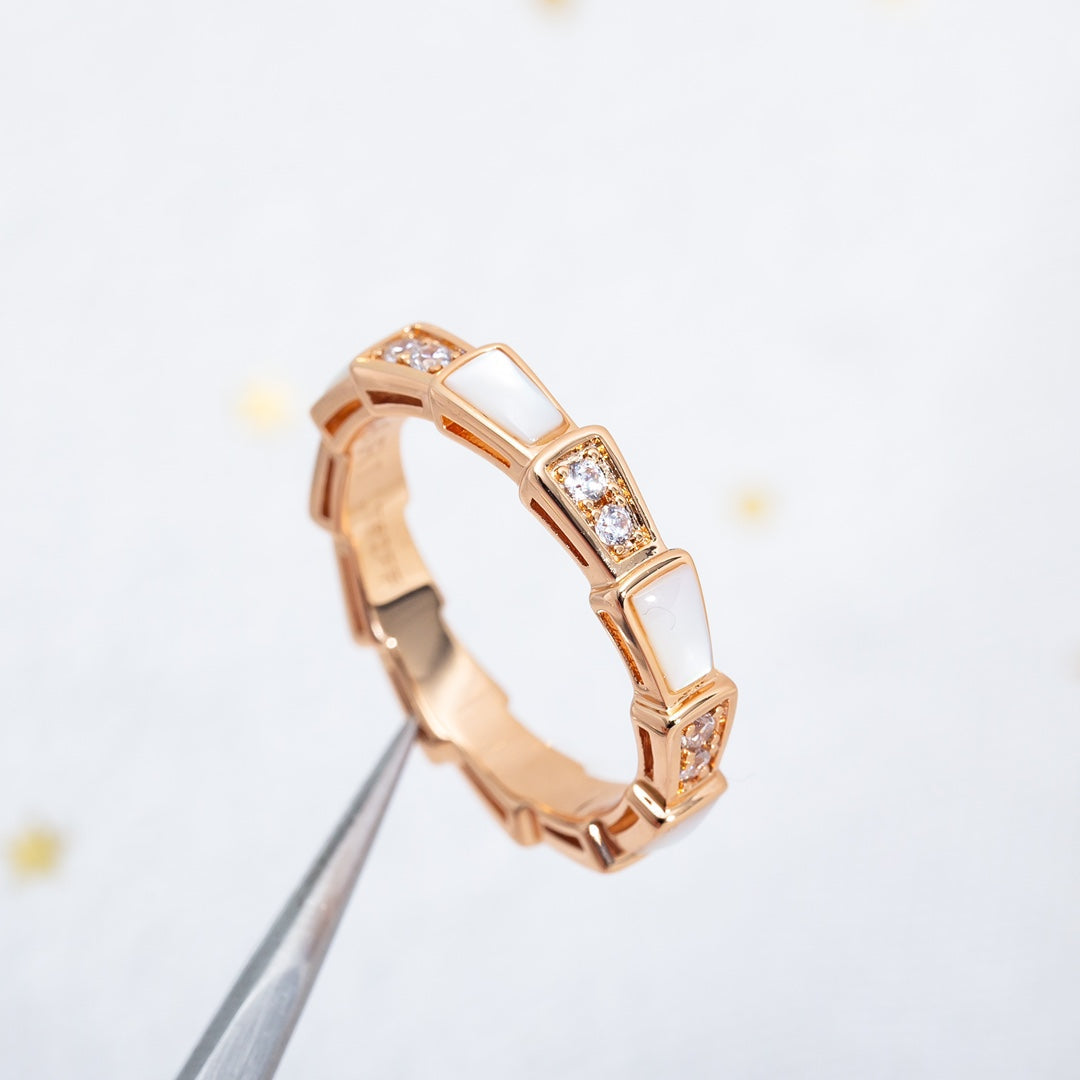 [BIJOUX]SERPENTI RING PINK GOLD DIAMOND MOP 3MM