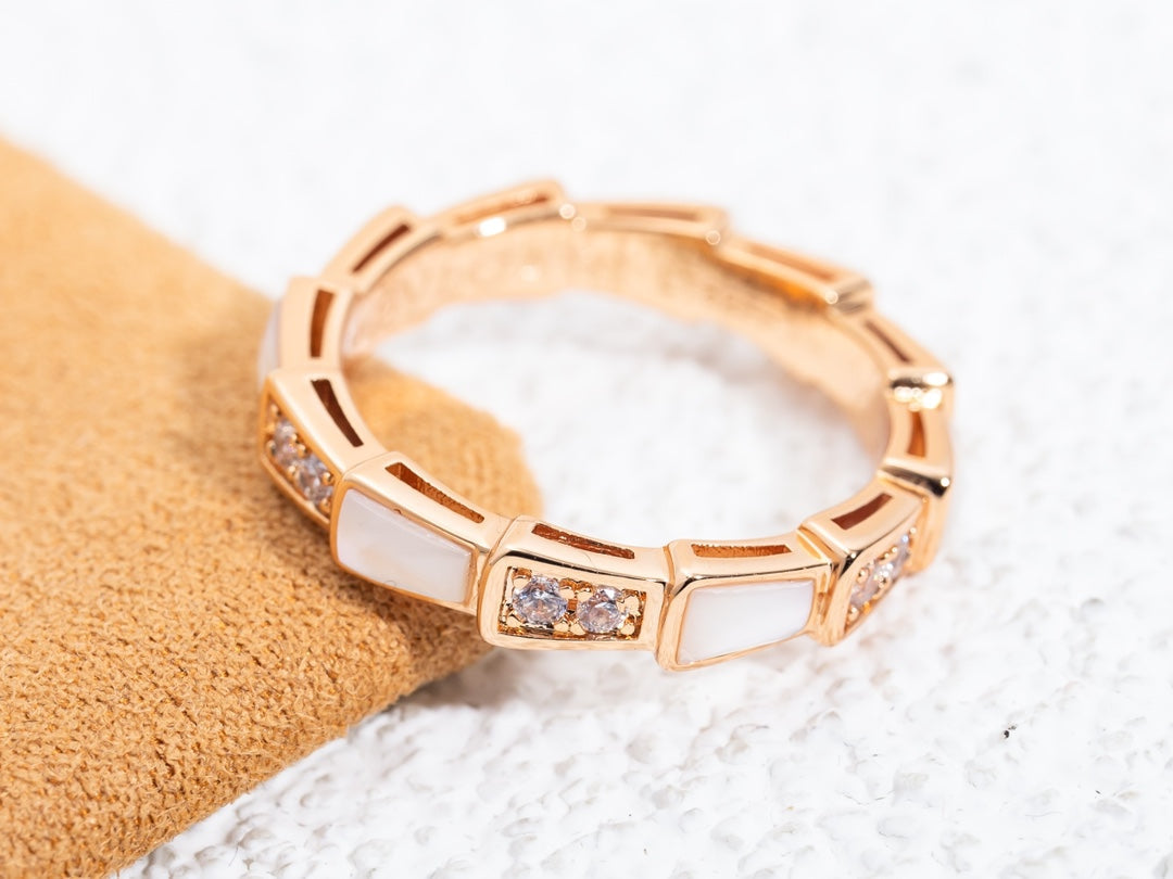 [BIJOUX]SERPENTI RING PINK GOLD DIAMOND MOP 3MM