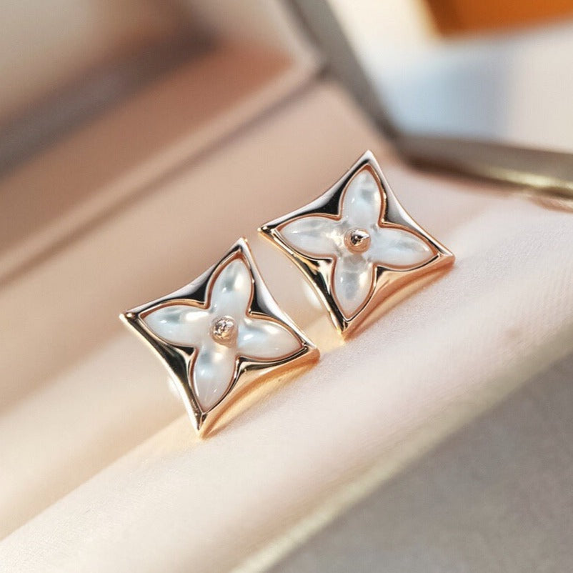 [BIJOUX]STAR MOP PINK GOLD EARRINGS