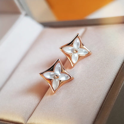 [BIJOUX]STAR MOP PINK GOLD EARRINGS