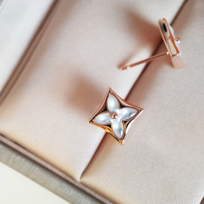 [BIJOUX]STAR MOP PINK GOLD EARRINGS