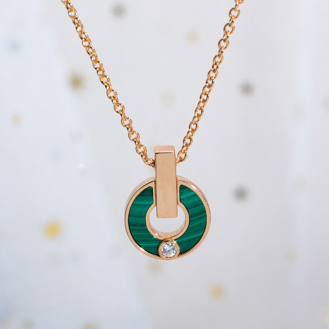 [BIJOUX] COLLIER GARI OR ROSE MALACHITE