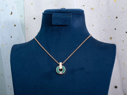 [BIJOUX] COLLIER GARI OR ROSE MALACHITE