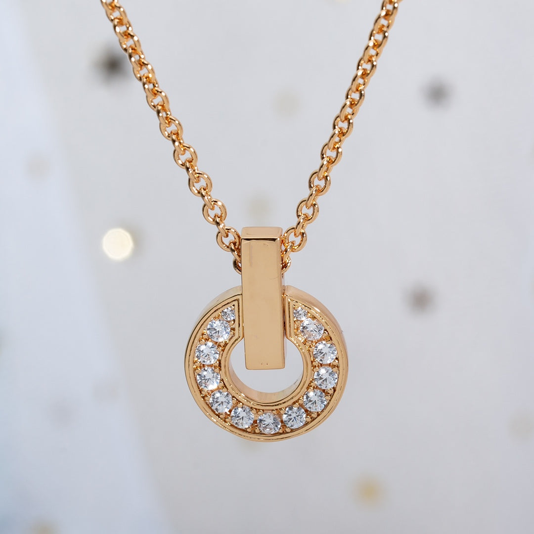 [BIJOUX] COLLIER GARI OR ROSE DIAMANT