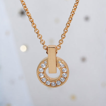 [BIJOUX] COLLIER GARI OR ROSE DIAMANT