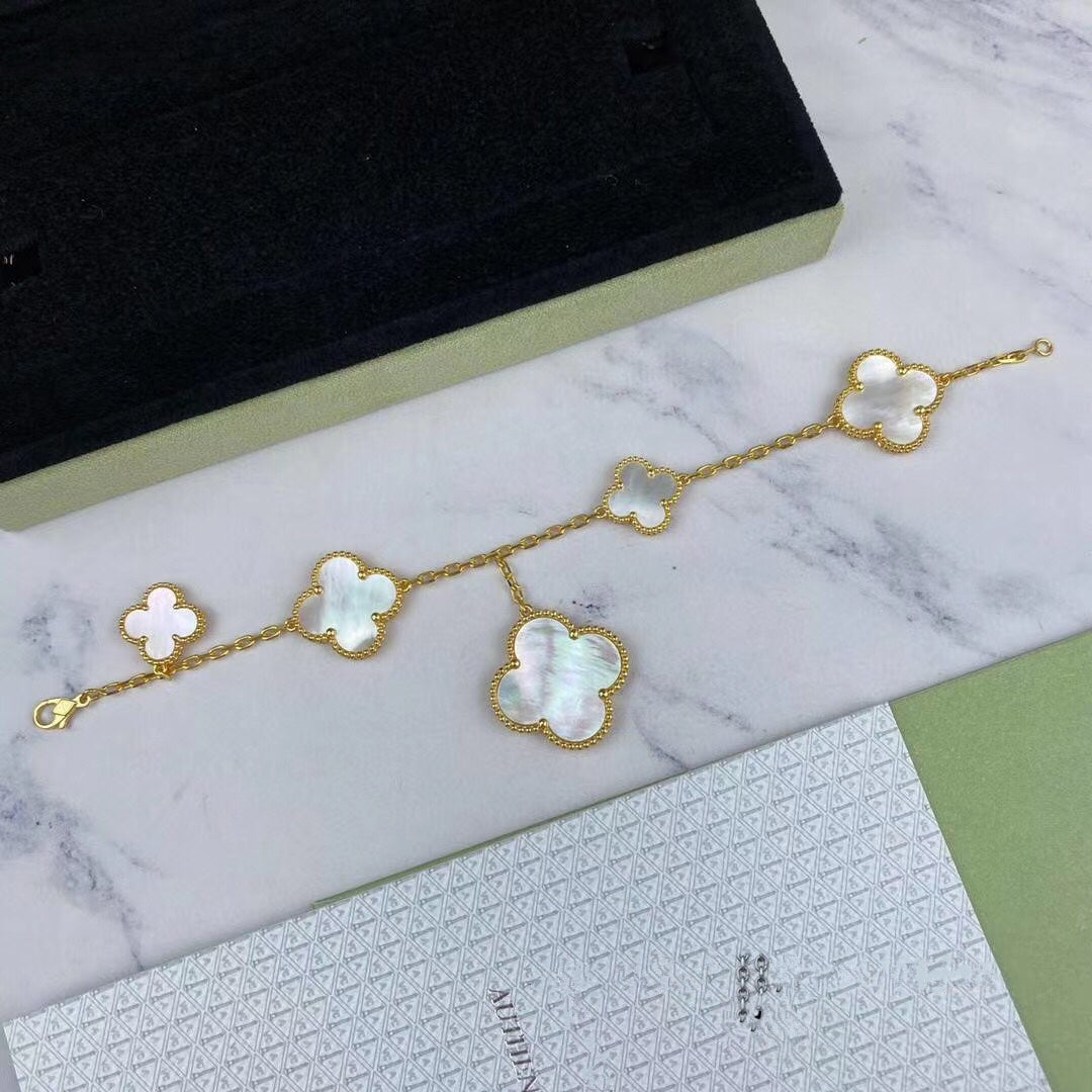 [BIJOUX]MAGIC CLOVER MOP GOLD BRACELET 5 MOTIFS