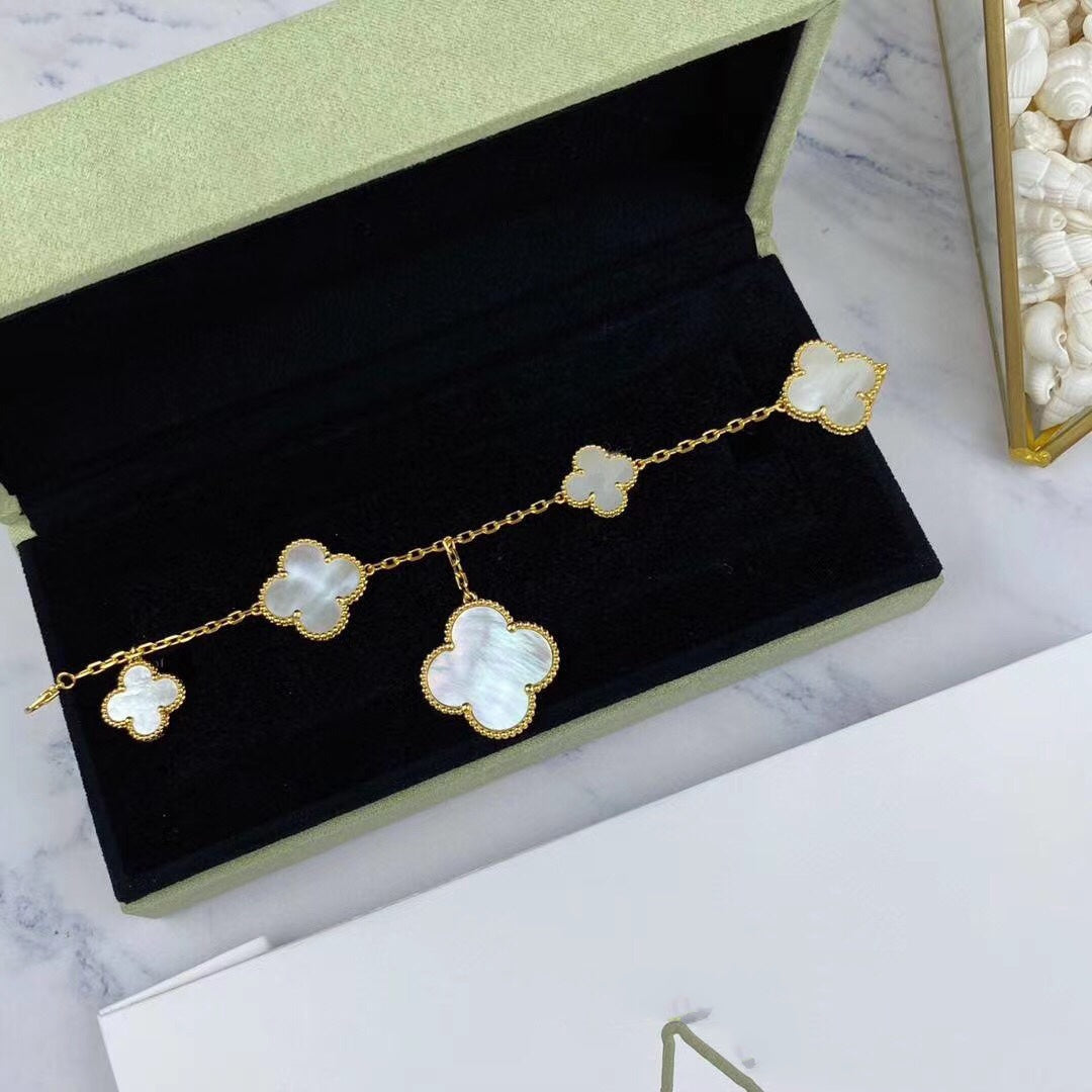 [BIJOUX]MAGIC CLOVER MOP GOLD BRACELET 5 MOTIFS