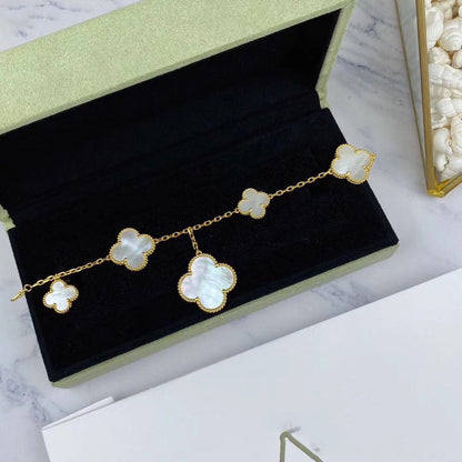 [BIJOUX]MAGIC CLOVER MOP GOLD BRACELET 5 MOTIFS