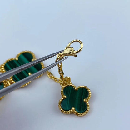 [BIJOUX]MAGIC CLOVER MALACHITE GOLD BRACELET 5 MOTIFS