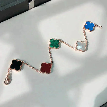 [BIJOUX]CLOVER 5 MOTIFS MULTICOLOR  BRACELET