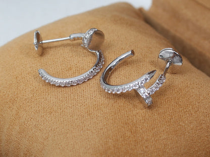 [BIJOUX] BOUCLES D'OREILLES JUSTE 12.75MM ARGENT DIAMANT